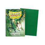 Flat image of an Emerald matte Japanese size sleeves box from THE MIGHTY HOBBY SHOP for protecting trading cards or collectibles.