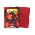 Flat image of Ruby Matte Sleeves in Japanese size, featuring clear, matte card sleeves designed for collectible card protection.
