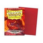 Flat view of Crimson Classic Sleeves in standard size by THE MIGHTY HOBBY SHOP, showing clear plastic card protectors in a box.