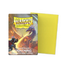 Flat image of Lightning Matte Dual Sleeves box with Japanese size packaging, designed for collectible card protection by THE MIGHTY HOBBY SHOP.