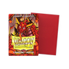 Crimson matte sleeves for Japanese size cards, flat box with sleeve packaging from THE MIGHTY HOBBY SHOP, ideal for protecting collectible cards.