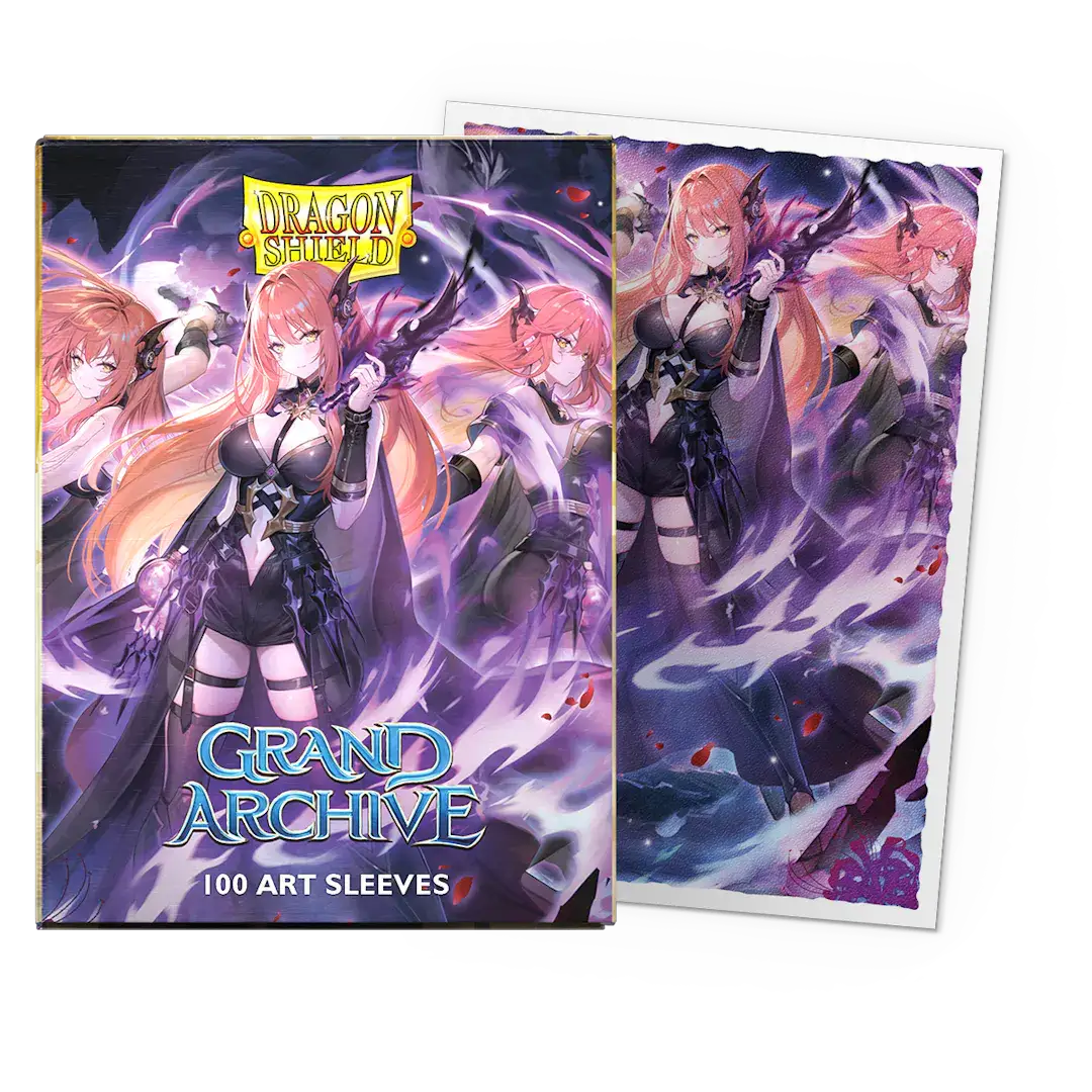 Matte art trading card sleeves featuring Tristan Shadowdancer design from Grand Archive, standard size, with colorful shadowdancer artwork.