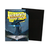Flat image of a standard-sized matte Dragon Shield Jet card sleeve from THE MIGHTY HOBBY SHOP, showing the blue sleeve inside the box.