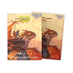 Box of Signature Series The Adameer matte dual art sleeves by THE MIGHTY HOBBY SHOP, showcasing colorful, double-sided card sleeves.