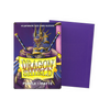 Flat image of two purple matte Japanese-sized sleeves from THE MIGHTY HOBBY SHOP, designed for storing collectible cards.