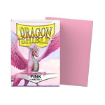 Pink matte standard size sleeves for trading cards, featuring a flat box design from THE MIGHTY HOBBY SHOP.