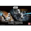 Clone Trooper action figure from Star Wars, detailed plastic model by THE MIGHTY HOBBY SHOP, posed in combat stance.