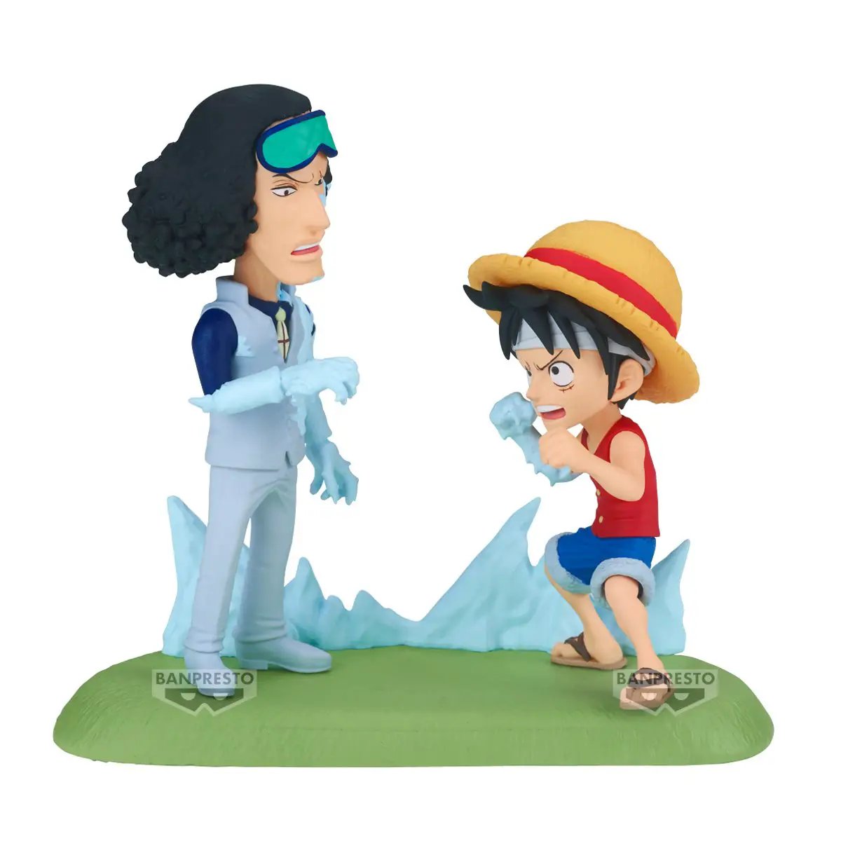 One Piece Monkey D. Luffy and Kuzan collectible figure from THE MIGHTY HOBBY SHOP, detailed Log Stories statue in dynamic pose