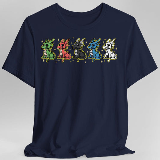 Chromatic Dragons Pixel Art T-shirt