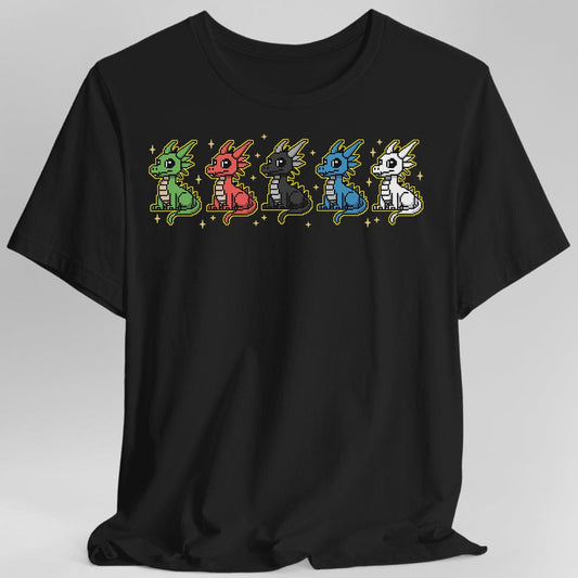 Chromatic Dragons Pixel Art T-shirt
