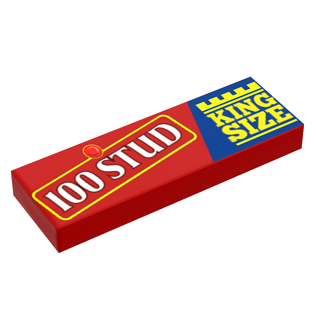 100 Stud Candy (King Size) Printed 1x3 Tile made using LEGO part - B3 Customs by B3 Customs