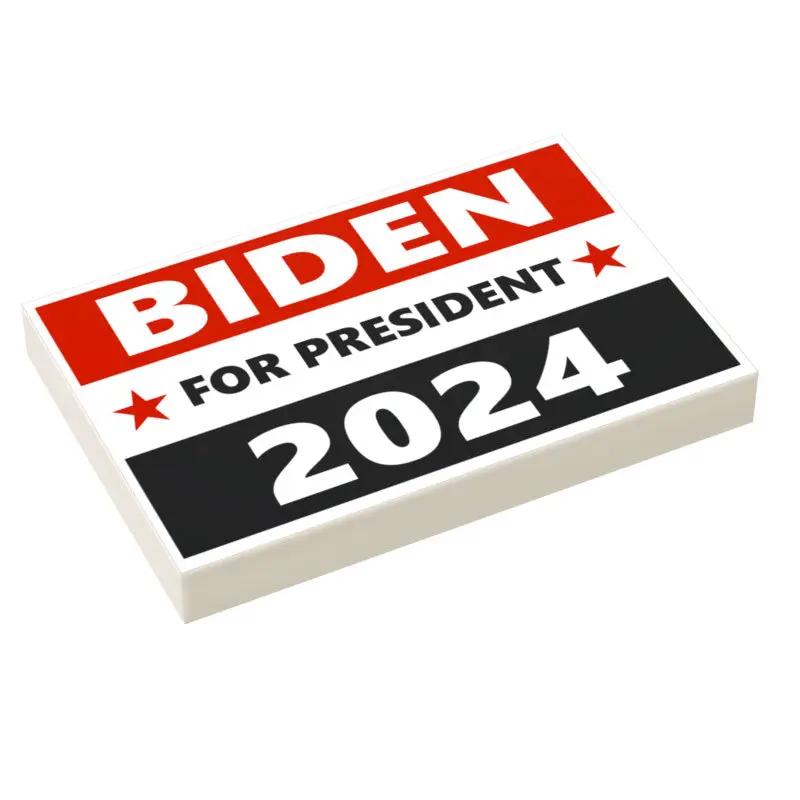 Biden 2024 Election USA Campaign Sign (2x3 Tile) made using LEGO part - B3 Customs by B3 Customs