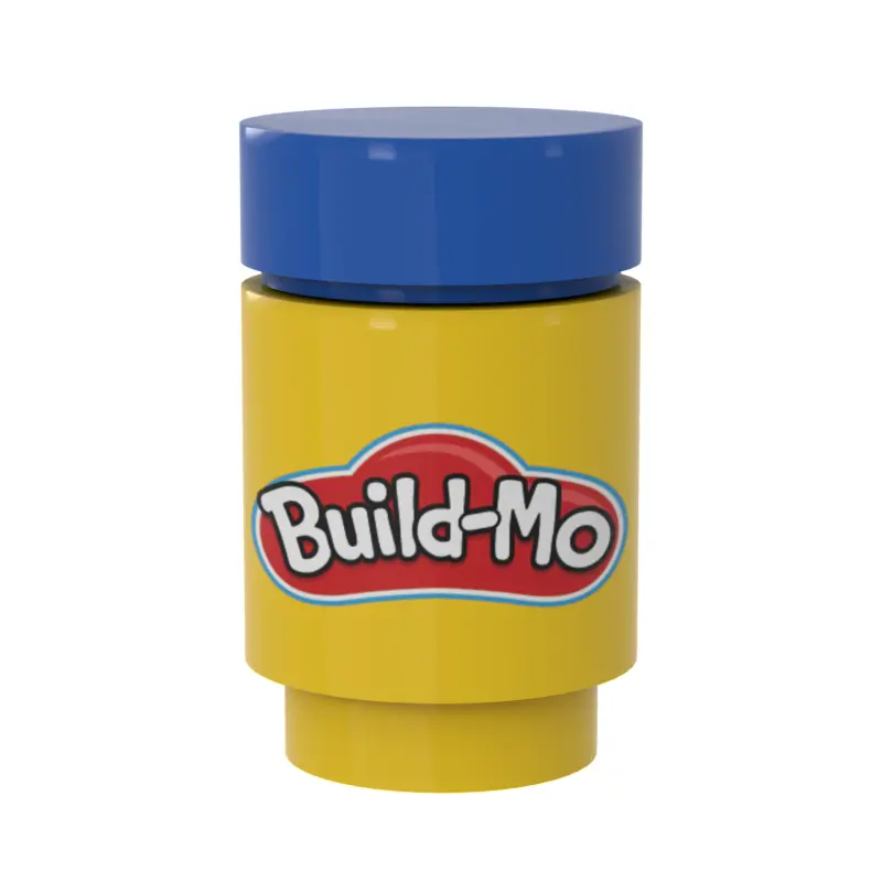 Blue Build-Mo Kids Clay Can for Minifigs by B3 Customs, featuring a LEGO-inspired Play-Doh can with colorful clay.