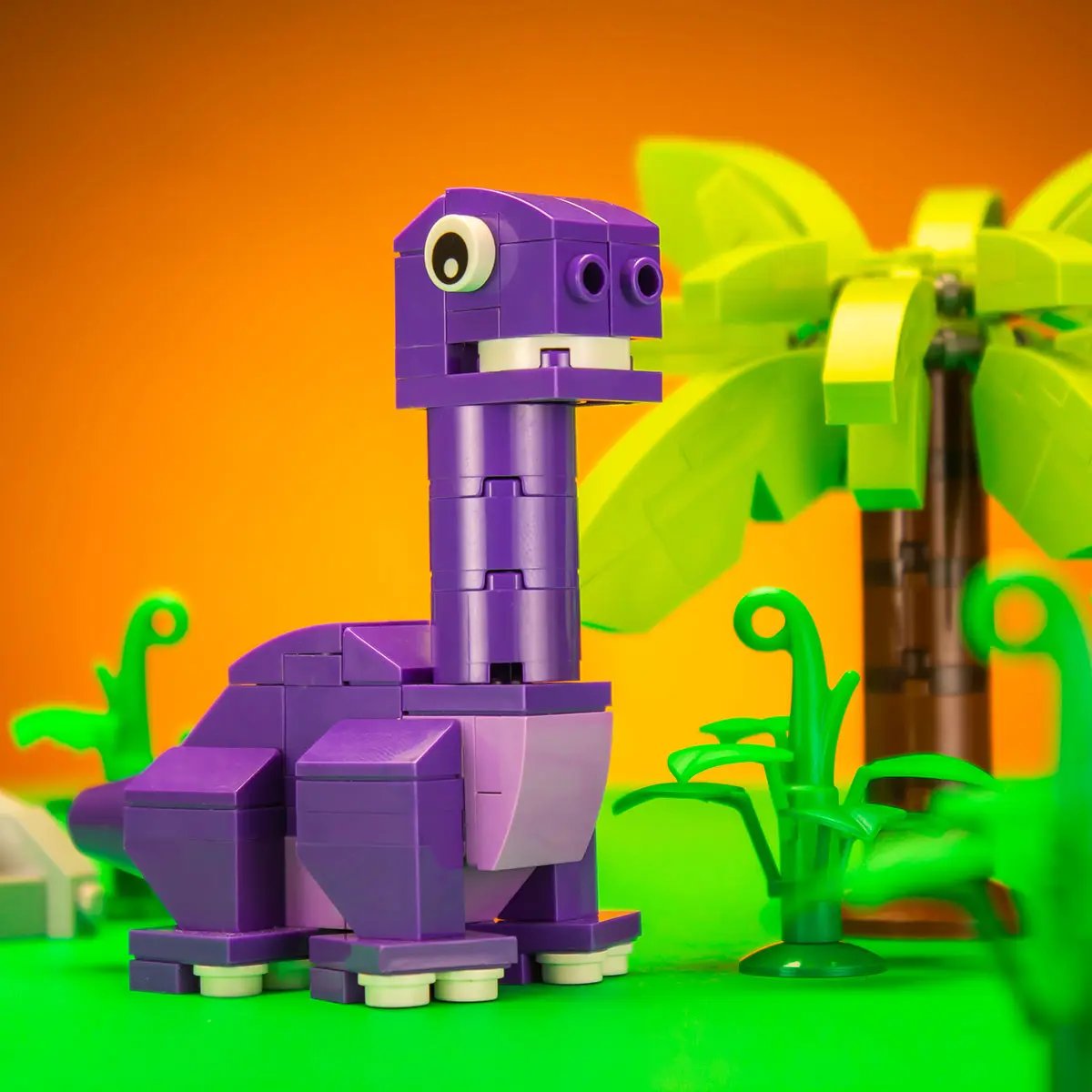 Baby Brontosaurus Dinosaur Building Set made with LEGO parts - B3 Customs by B3 Customs