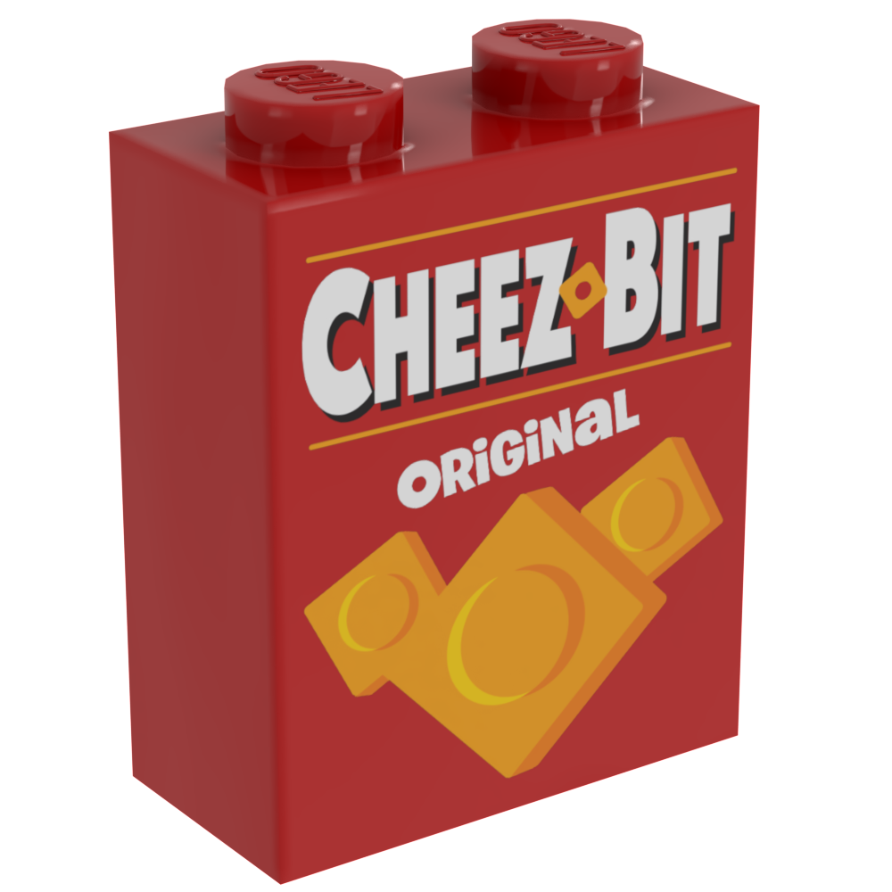 Cheez-Bits Minifig Snack Box made using LEGO part - B3 Customs by B3 Customs