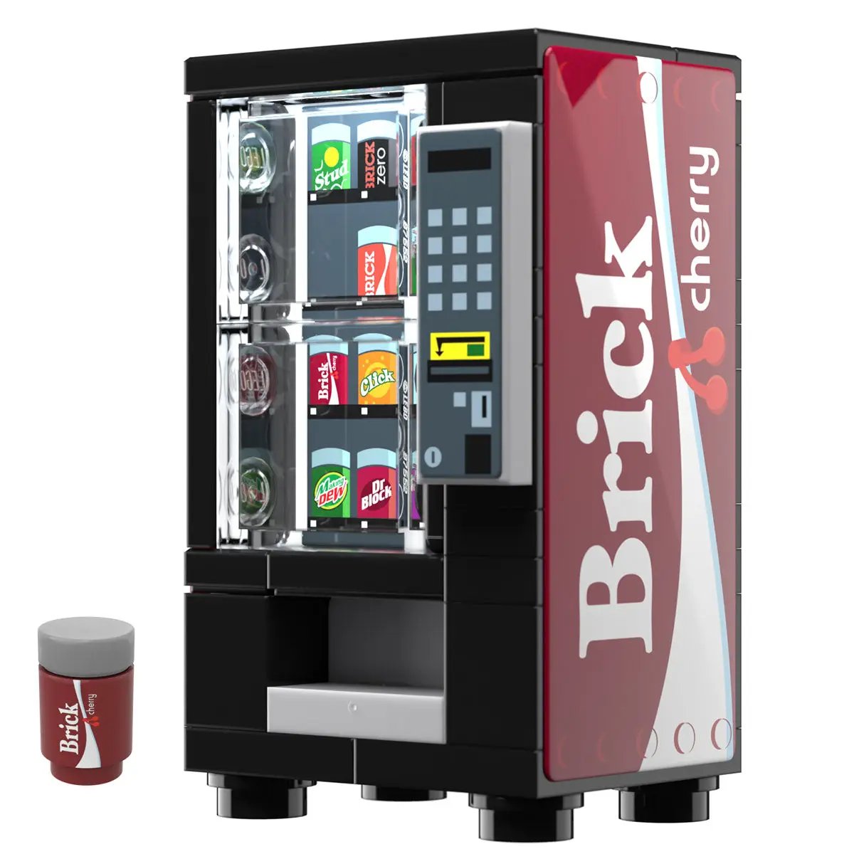 Cherry Cola Soda Vending Machine made using LEGO parts by B3 Customs