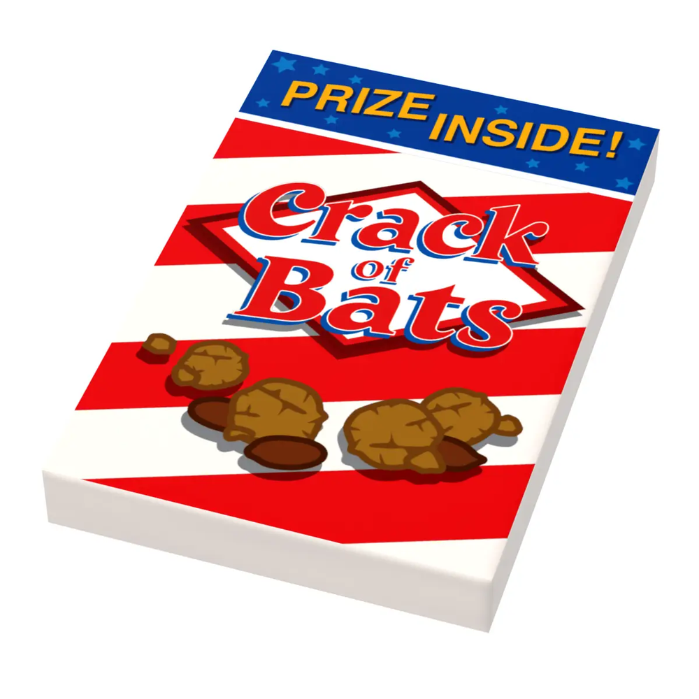 Crack of Bats Minifig Snack (2x3 Tile) by B3 Customs