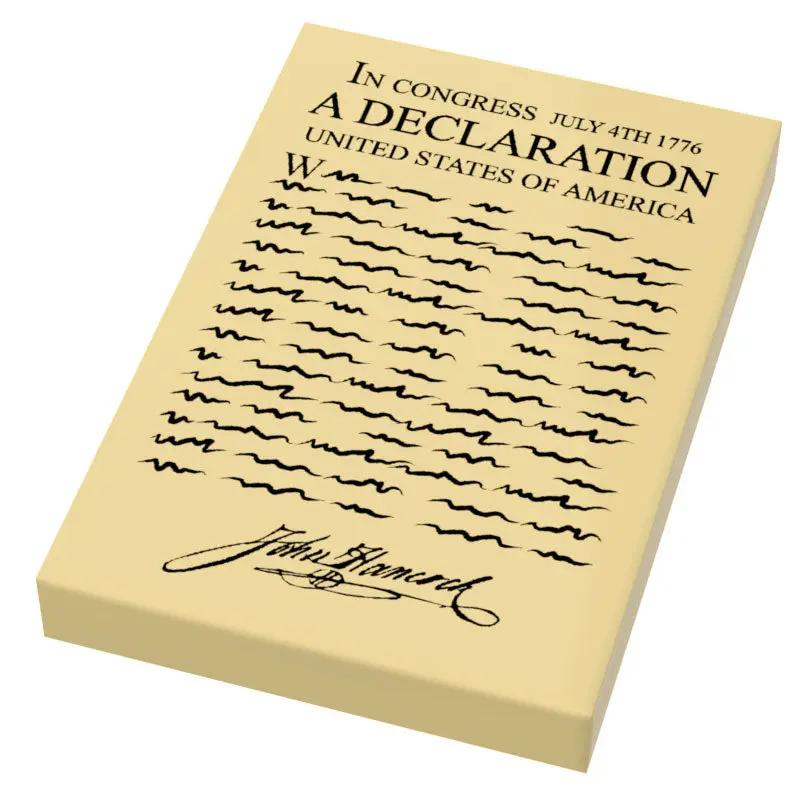 Declaration of Independence Printed 2x3 Tile made using LEGO part by B3 Customs