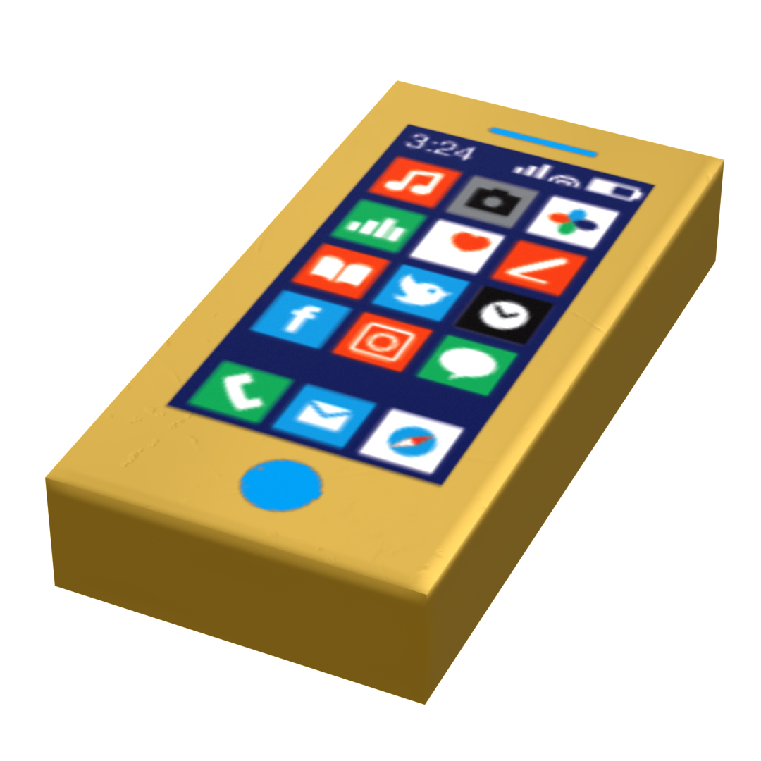 Mobile Phone Tile (1x2 Tile) for Minifigs by B3 Customs