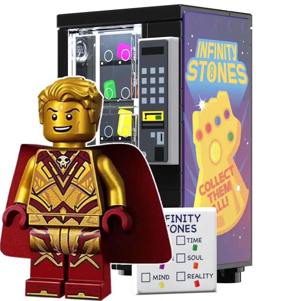 Infinity Stones Vending Machine w/ Official LEGO Adam Warlock Minifigure by B3 Customs