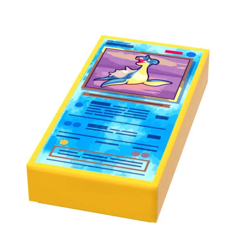 Custom LEGO Lapras Pocketball card for minifigures, featuring detailed artwork on a B3 Customs Gentle Sea Cruiser tile.