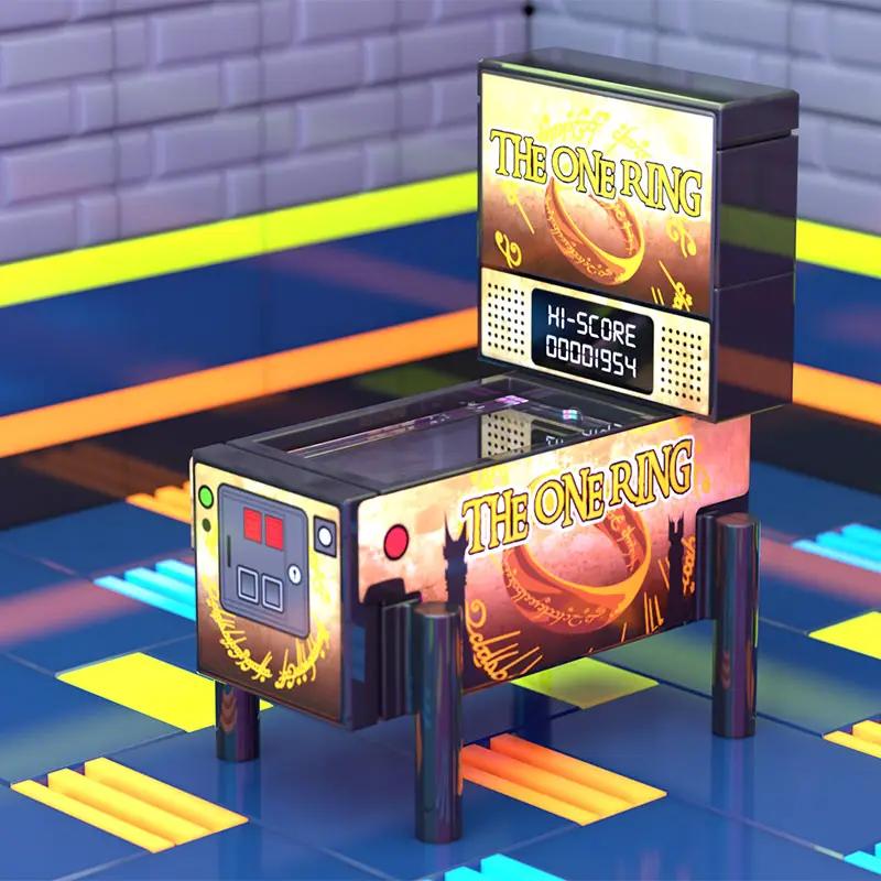 The One Ring, LOTR Pinball Arcade Machine Building Set made using LEGO parts by B3 Customs