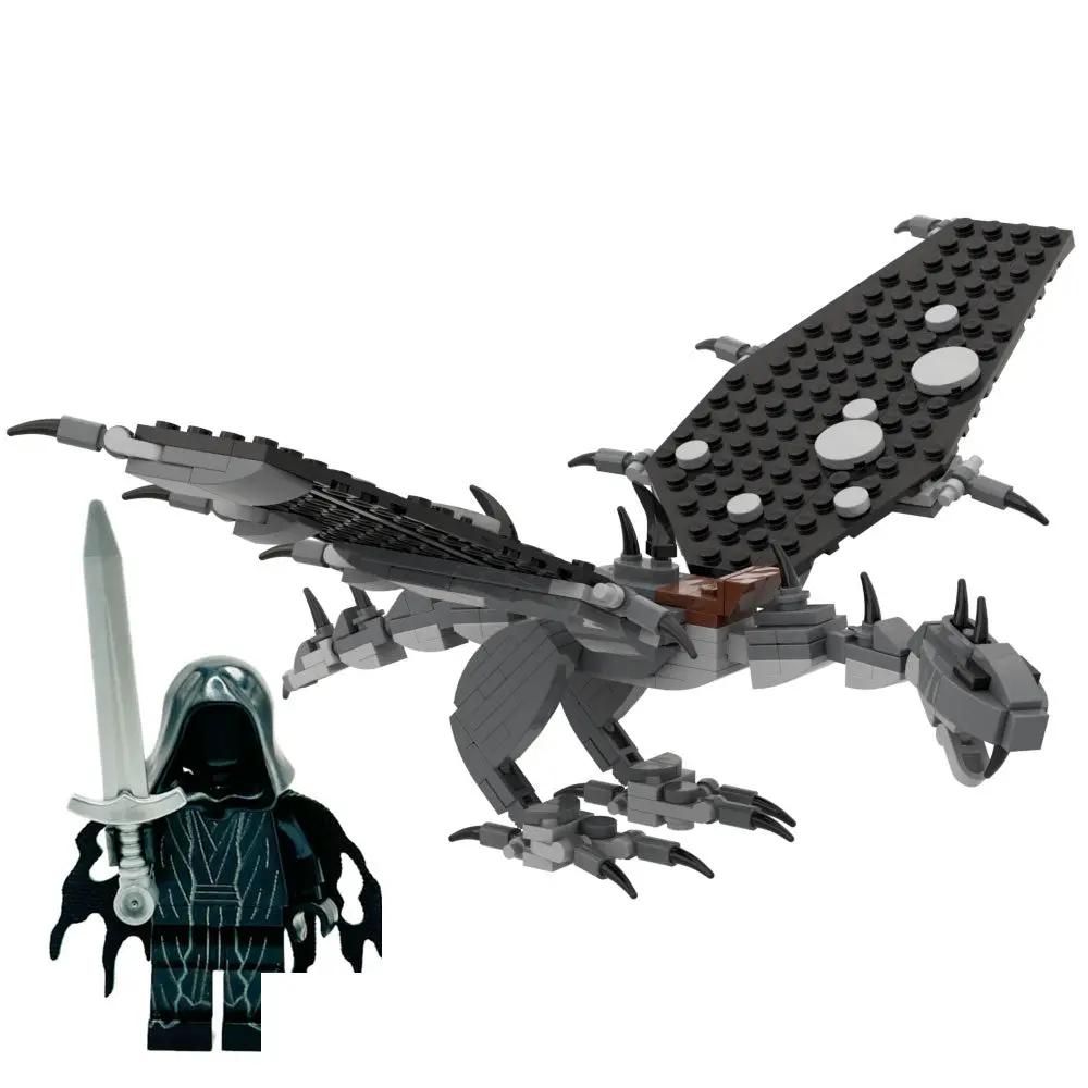 Fell Beast w/ Ringwraith Minifig Building Set made using LEGO parts - B3 Customs by B3 Customs