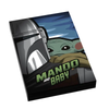 Custom Lego Mando and Baby Grogu Brick Wars movie tile cover, 2x3 size, featuring detailed Mandalorian and Grogu design by B3 Customs.