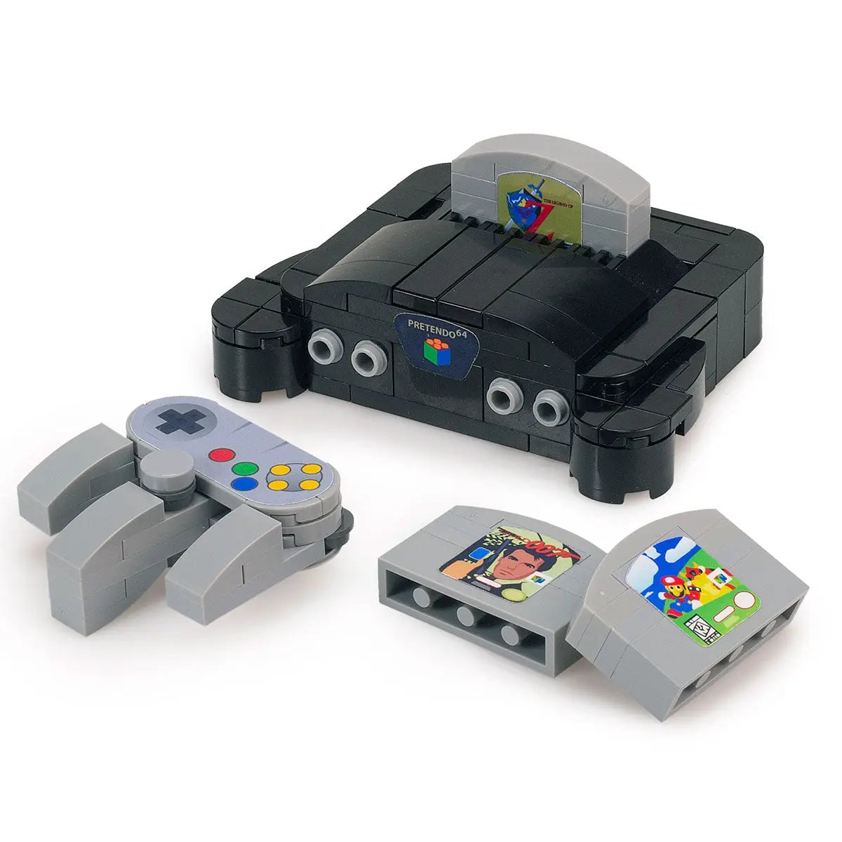 Pretendo 64 - Custom Classic Video Game Console Set made using LEGO parts by B3 Customs