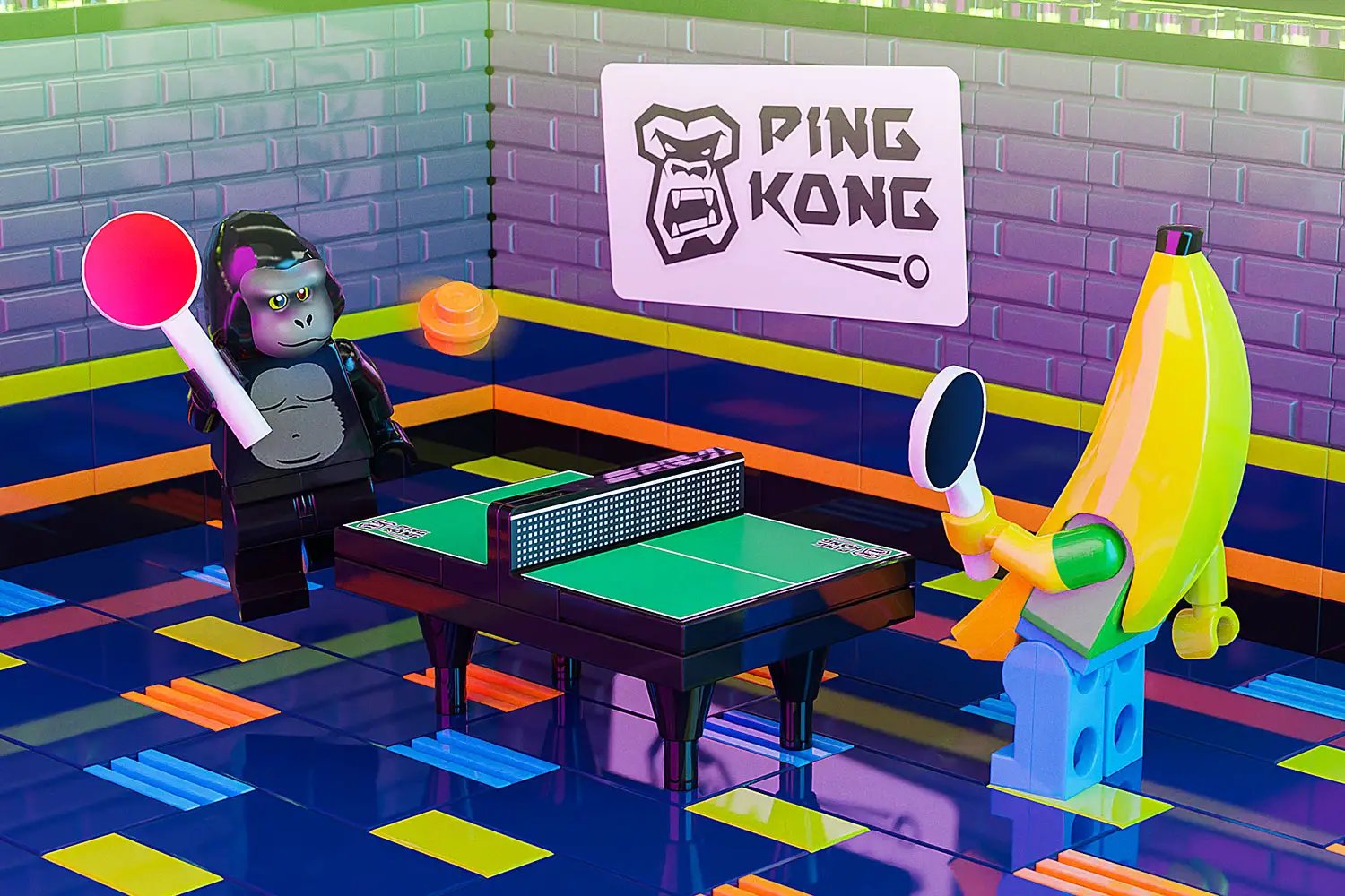 Ping Kong - Custom Ping Pong Table made using LEGO parts - B3 Customs by B3 Customs