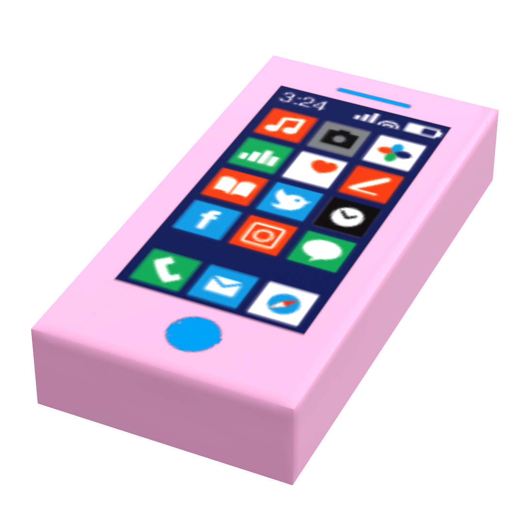 Mobile Phone Tile (1x2 Tile) for Minifigs by B3 Customs