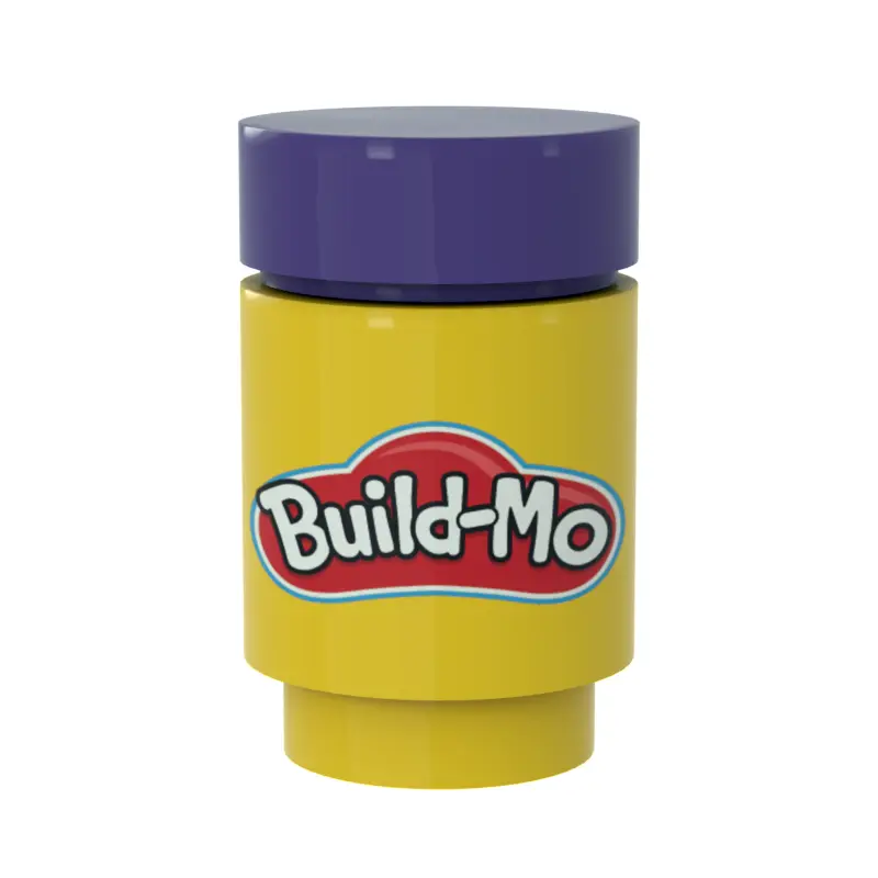 Purple Build-Mo Kids Clay Can for Minifigs by B3 Customs, featuring colorful LEGO-compatible modeling clay container.