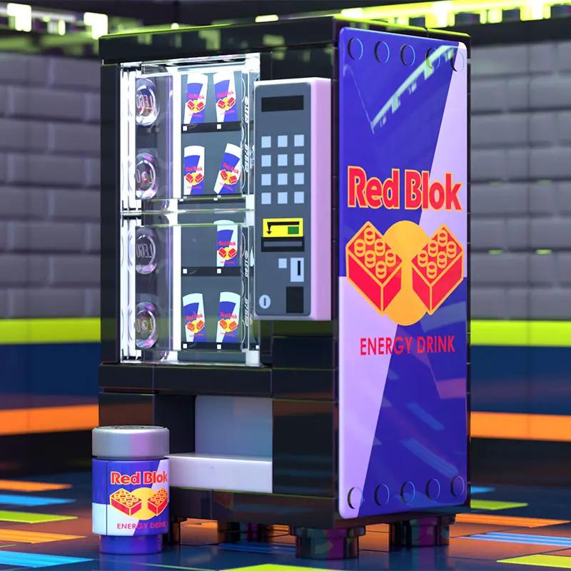 Red Blok Energy Drink Vending Machine made using LEGO parts - B3 Customs by B3 Customs