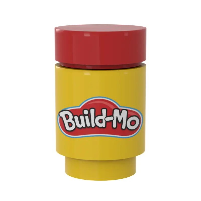 Build-Mo Kids Clay Can for Minifigs by B3 Customs featuring a red LEGO-themed Play-Doh can with colorful clay inside.