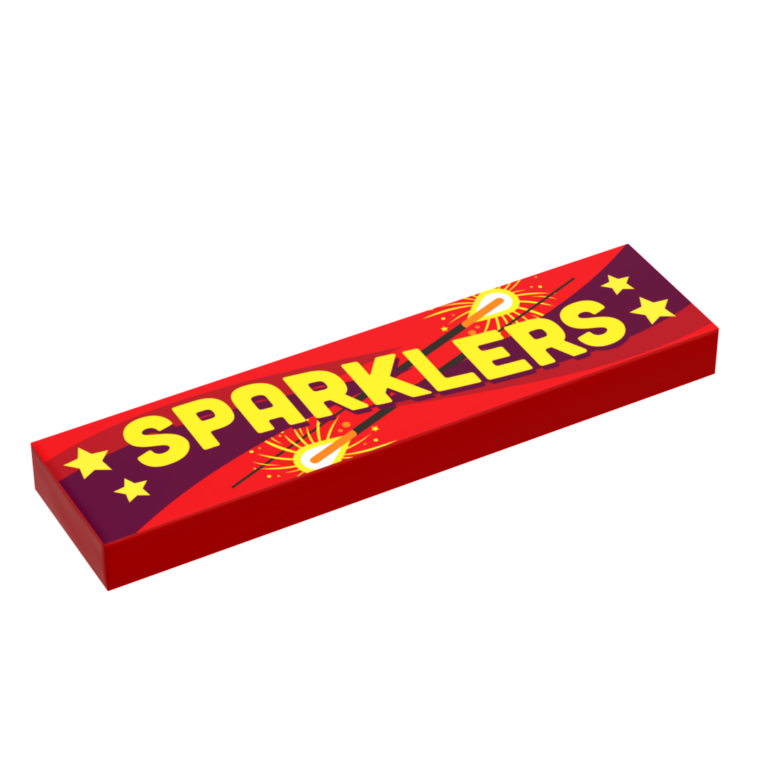 Sparklers for Minifig Fireworks (1x4 Tile), 4th of July by B3 Customs