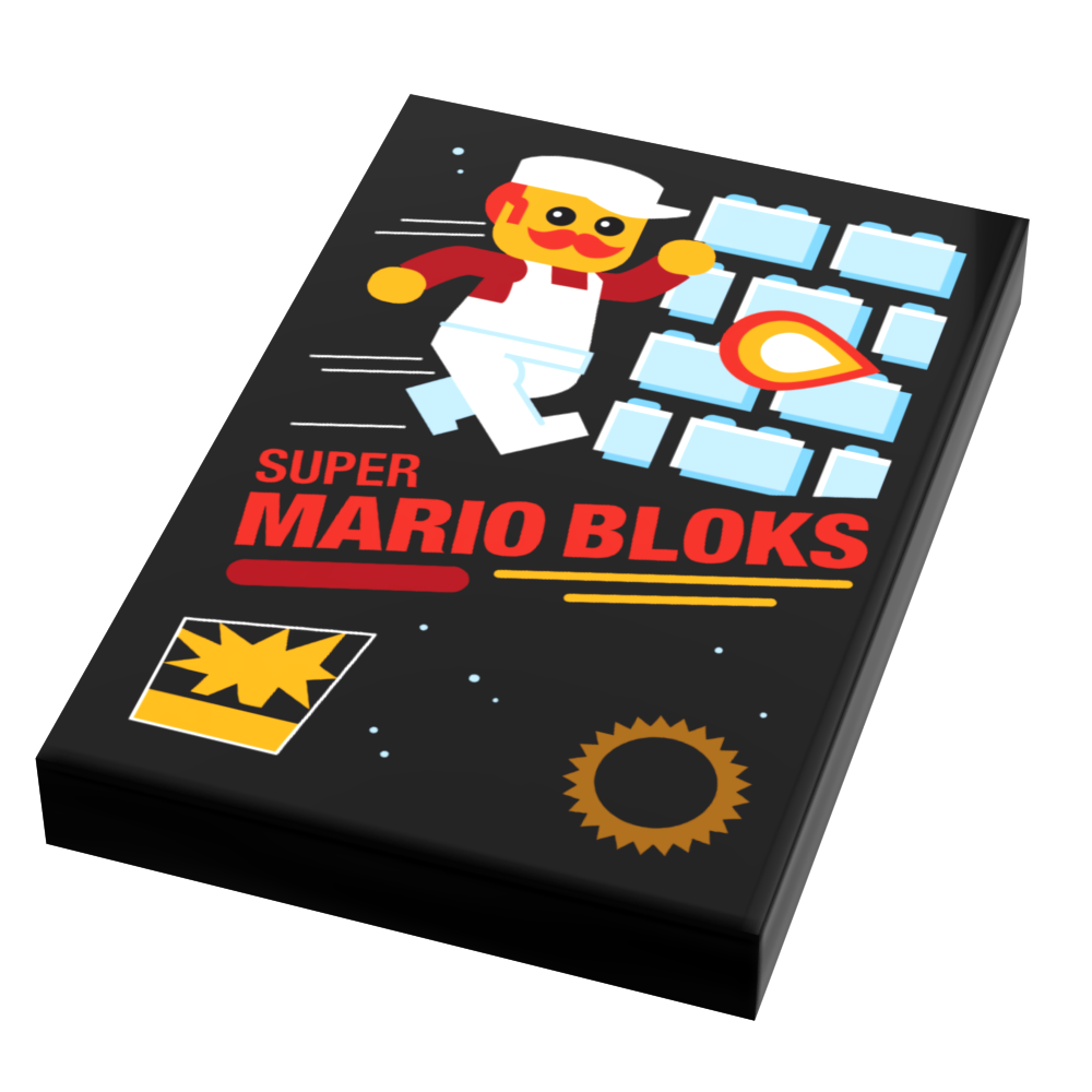 Custom Super Mario Bloks Video Game Cover (2x3 Tile) by B3 Customs