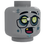 Zombie #4 Minifig Head w/ Glasses made using LEGO parts - B3 Customs by B3 Customs