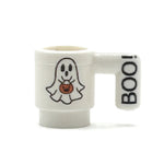 Boo! Ghost w/ Pumpkin Mug for Minifigs made using LEGO part by B3 Customs