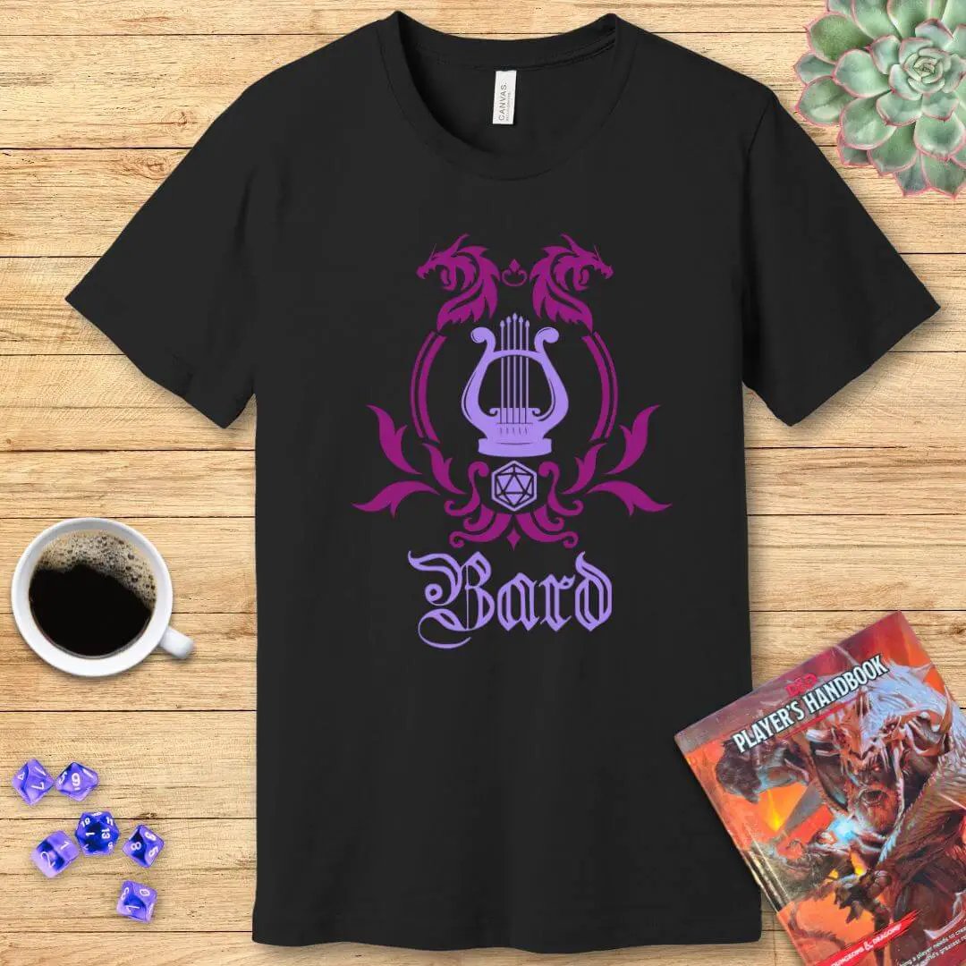 D&D Bard Class Simple Emblem T-Shirt by Sunburst RPG