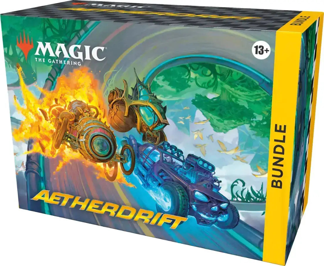 Magic: The Gathering Aetherdrift Bundle from Wizards of The Coast, featuring booster packs, cards, and accessories for collectors and players.