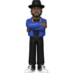 Vinyl gold 5-inch record featuring Run DMC's Jam Master Jay, with vibrant gold label and classic hip-hop artwork.