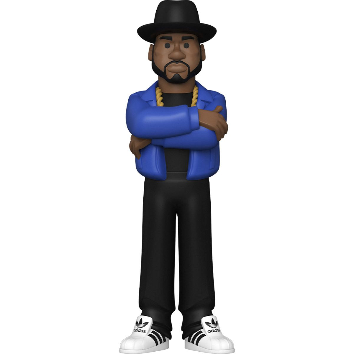 Vinyl gold 5-inch record featuring Run DMC's Jam Master Jay, with vibrant gold label and classic hip-hop artwork.