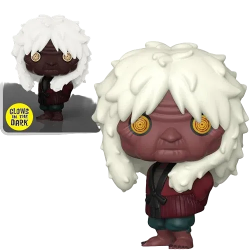 Funko Pop! vinyl figure with white hair and red face, glowing in the dark, on a white background.