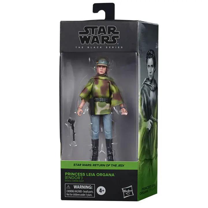 Star Wars Black Series Princess Leia Organa action figure with Endor battle poncho, 6-inch collectible toy from THE MIGHTY HOBBY SHOP