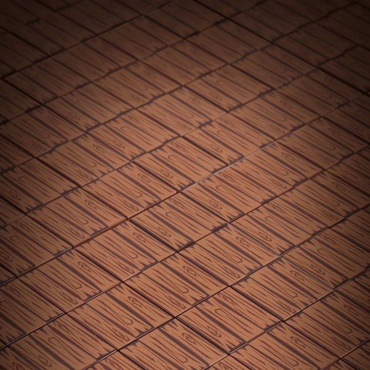 Hardwood Minifig Flooring (Rough, Dark) 2x2 Tile made using LEGO part by B3 Customs