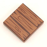 Hardwood Minifig Flooring (Rough, Dark) 2x2 Tile made using LEGO part by B3 Customs