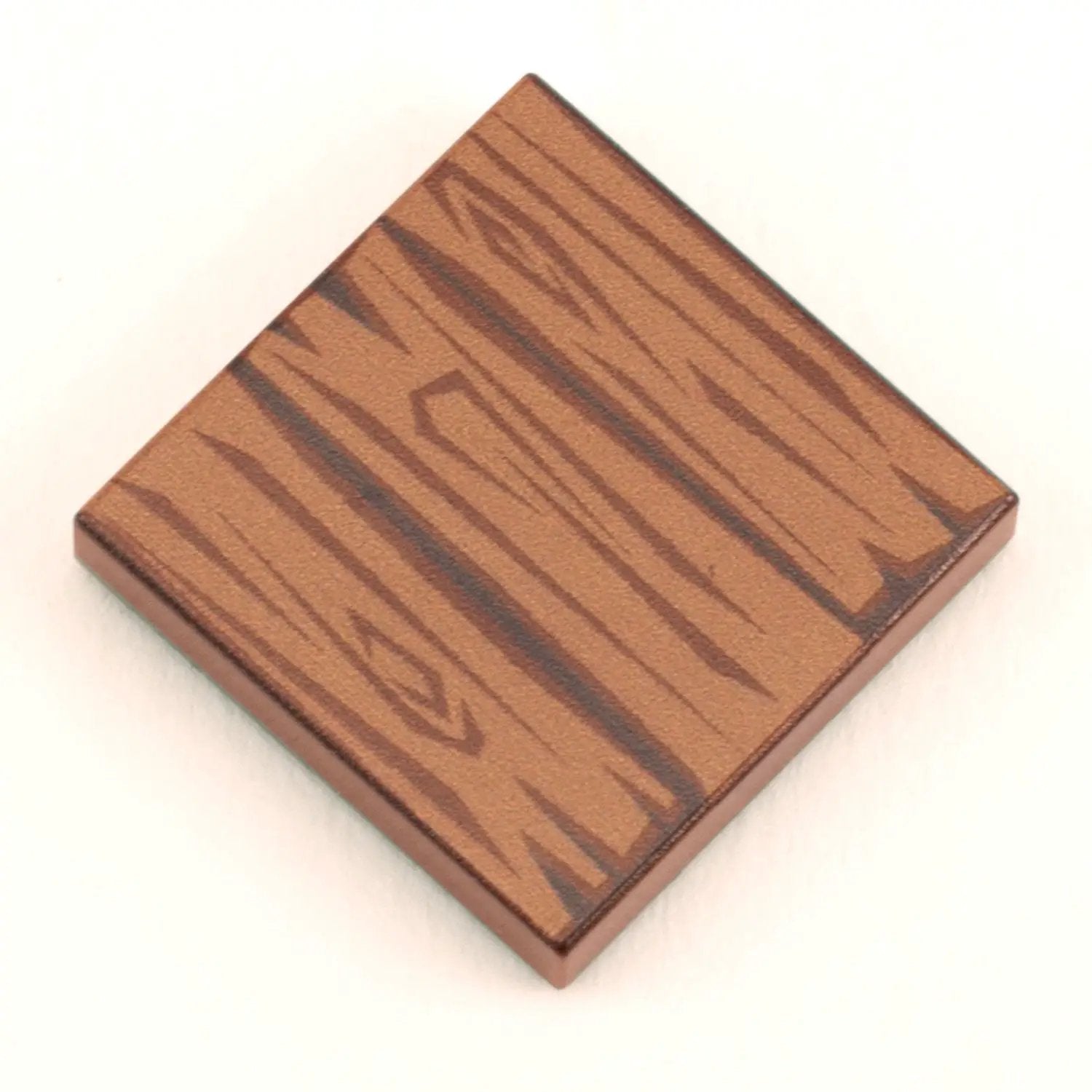 Hardwood Minifig Flooring (Rough, Dark) 2x2 Tile made using LEGO part by B3 Customs