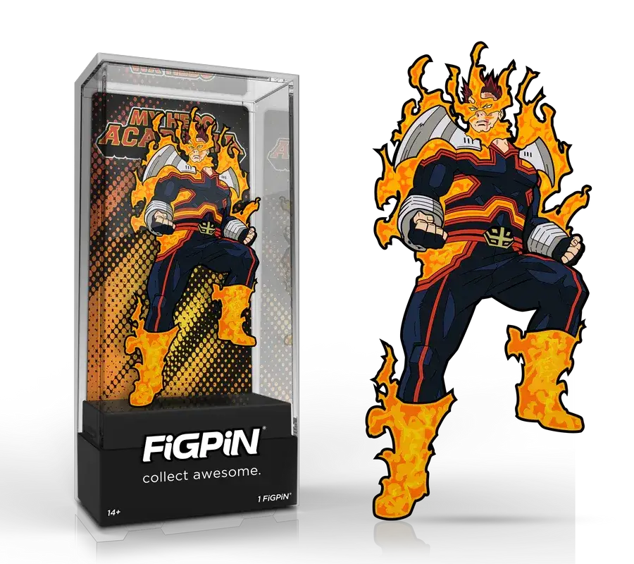 My Hero Academia Endeavor enamel pin featuring detailed design and vibrant colors, ideal for fans and collectors.