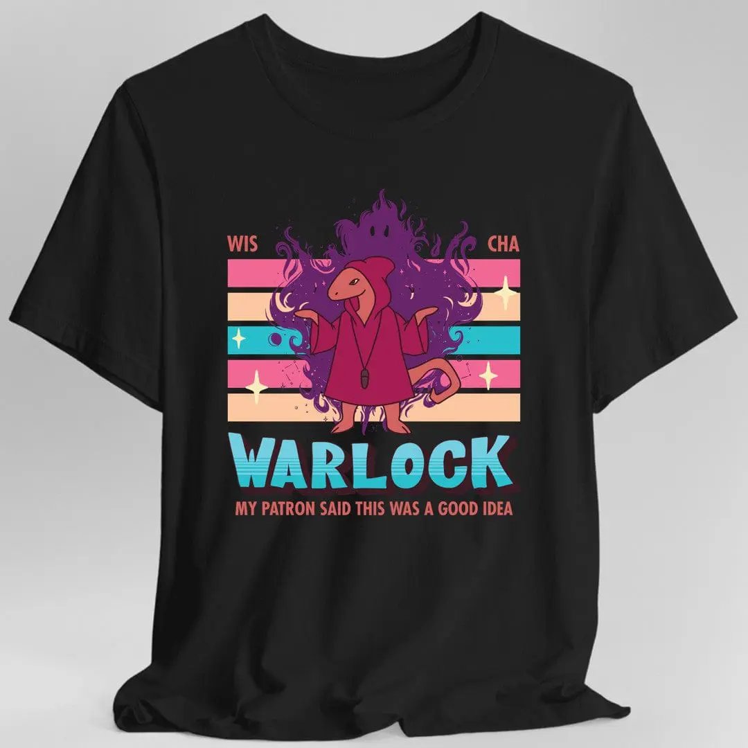 D&D Warlock Shirt - D&D Kawaii Class T-shirt by Sunburst RPG
