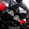 Bloodsucker Nocturnal dice set featuring dark, themed gaming dice with intricate details, perfect for tabletop gaming and role-playing games.